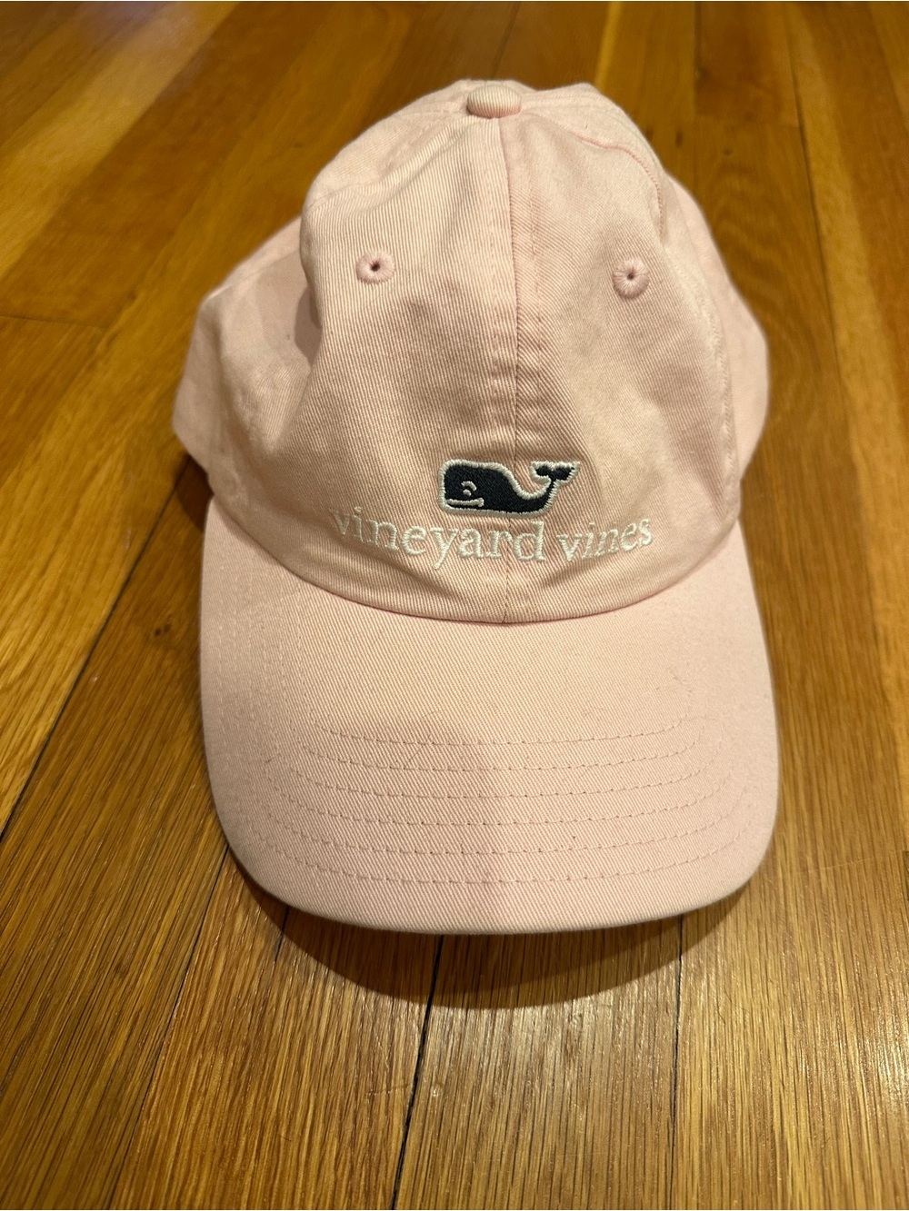 Vineyard Vines Pale Pink Whale Cap with Navy Logo